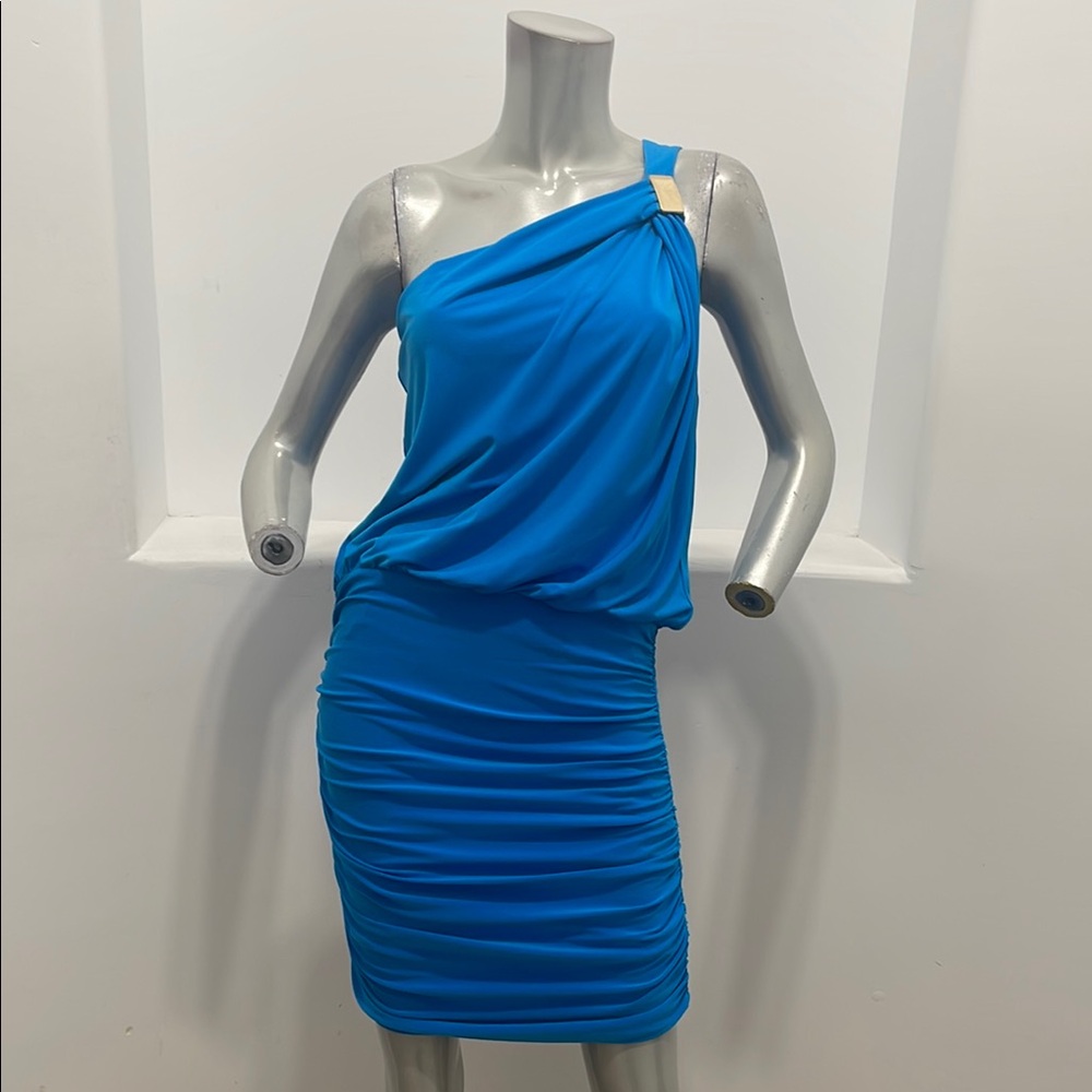 Cache Blue One-Shoulder Dress jersey Dress  Size M